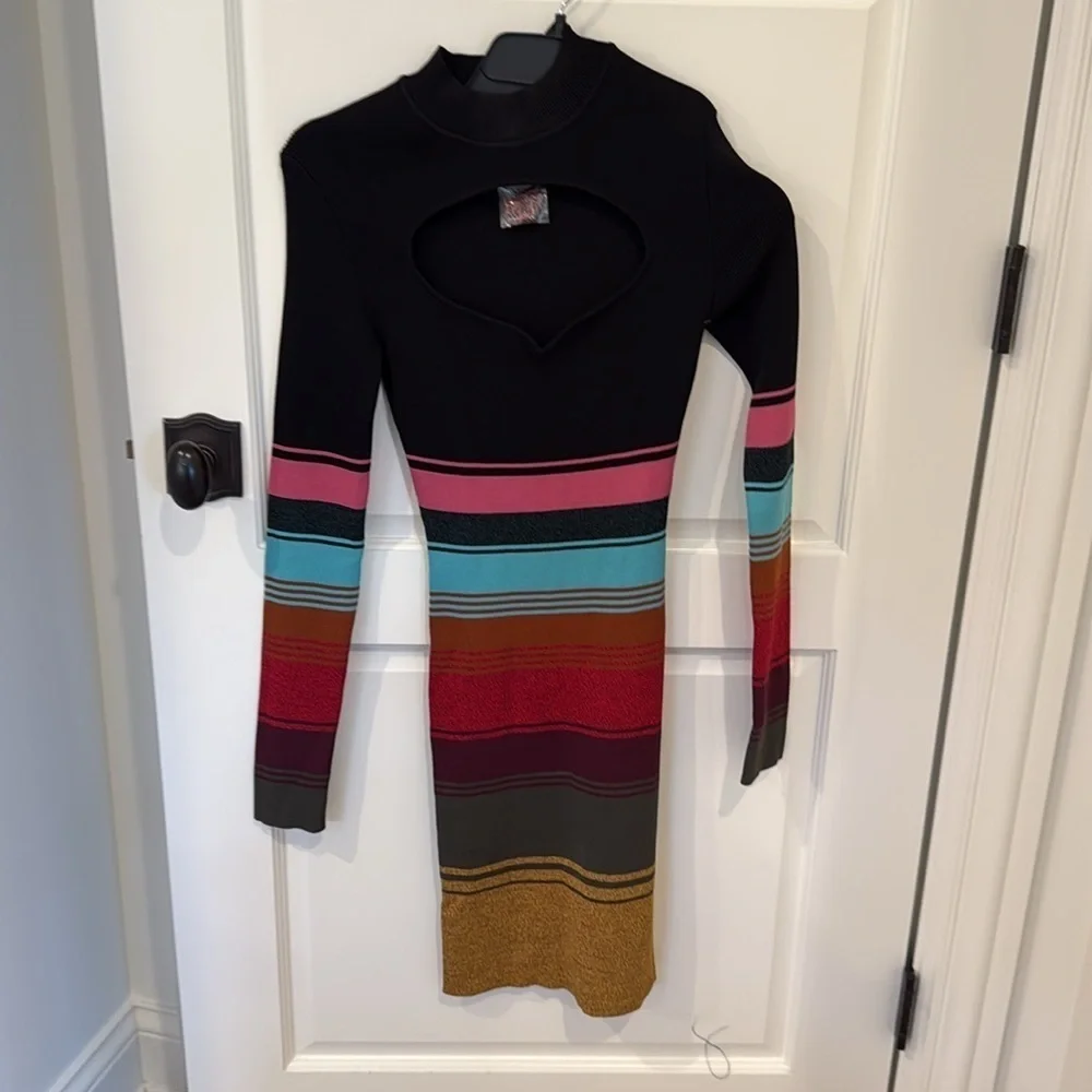 STAUD Mosaic Stripe CLARA Mini Dress - Picture 3 of 3